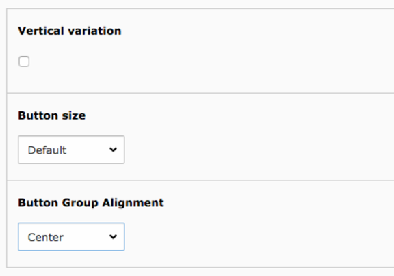 Gridelement Button group / Erscheinungsbild