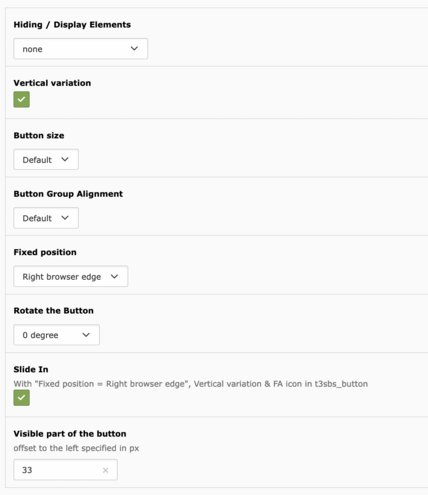 Settings Button Group