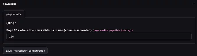Extension Configuration Extension Configuration