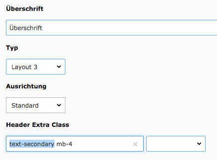 Header Extra Class